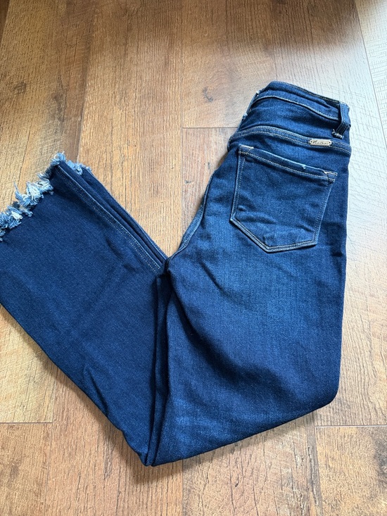 KanCan Denim - KanCan Dark Indigo Cropped Frayed-Hem Jeans